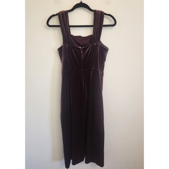 Cache Velvet Plum Purple Cocktail Midi Dress Side Ruched Size‎ 8 NWT - Picture 4 of 11